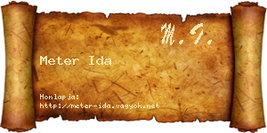 Meter Ida névjegykártya